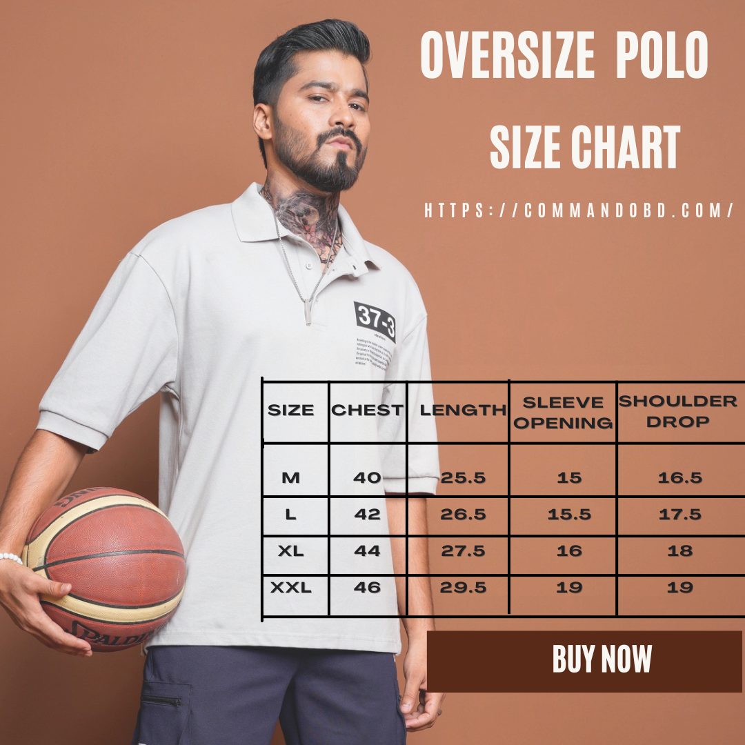 Oversized Polo shirt(Ash) - Image 3