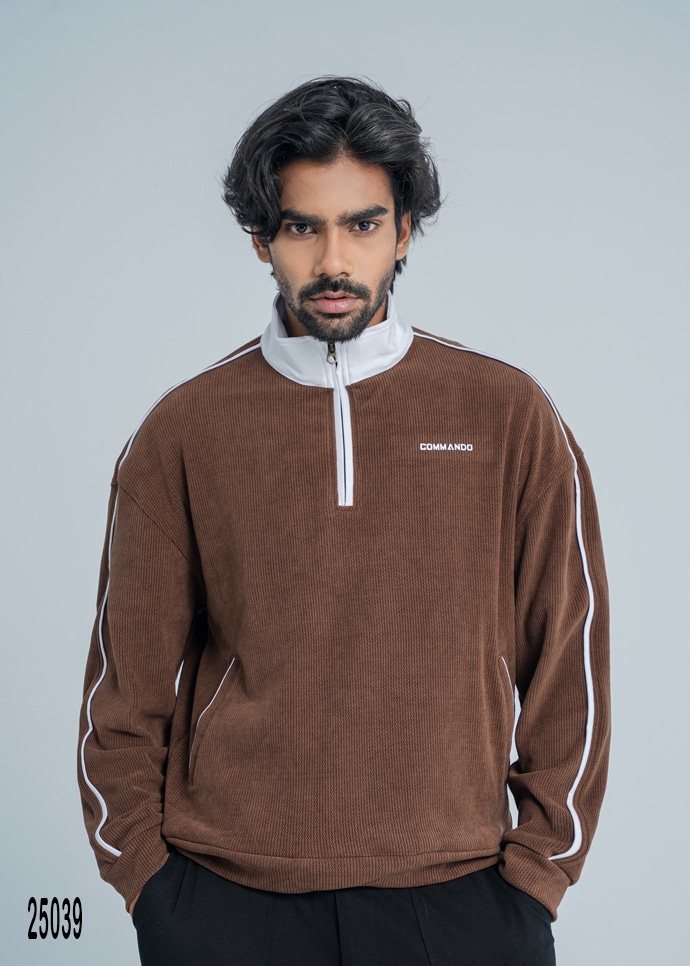 Oversized Zipper Sweat Shirt