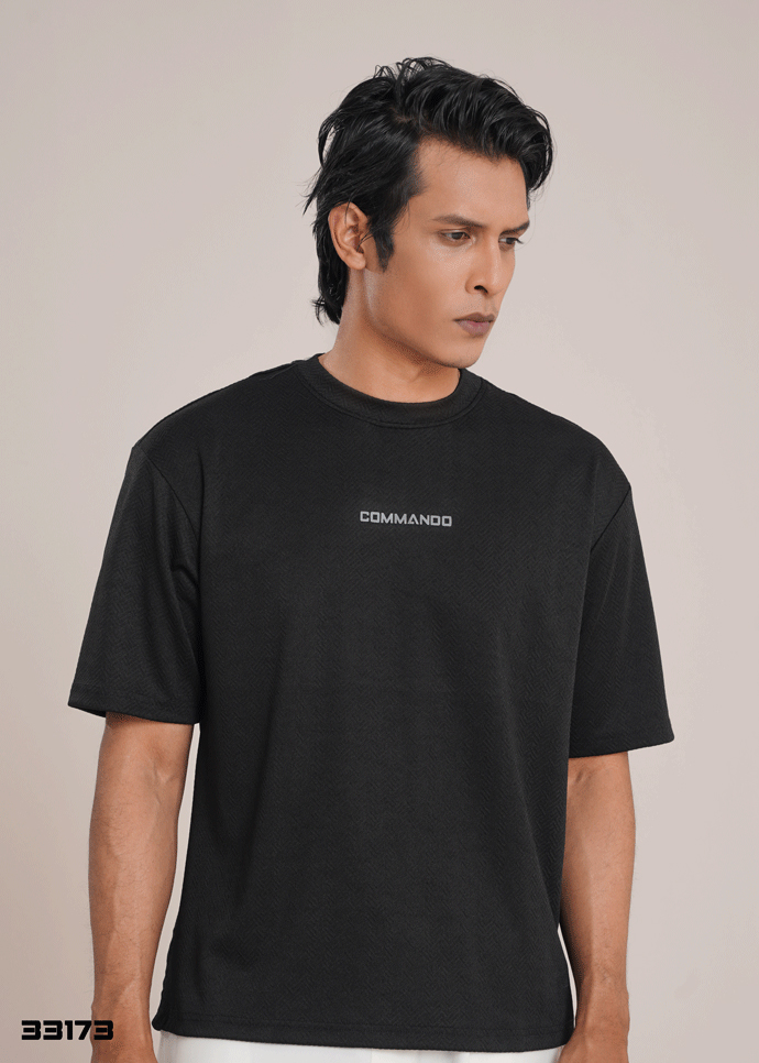 Drop Shoulder T-shirt (Black) - Image 2