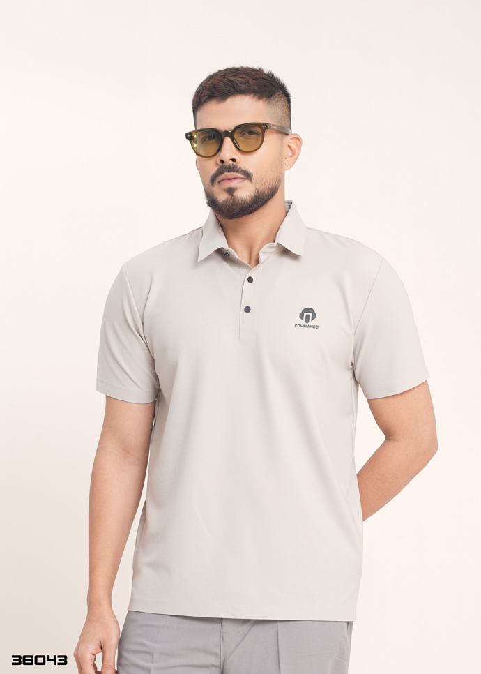 Solid Polo Shirt (Light Ash Grey)