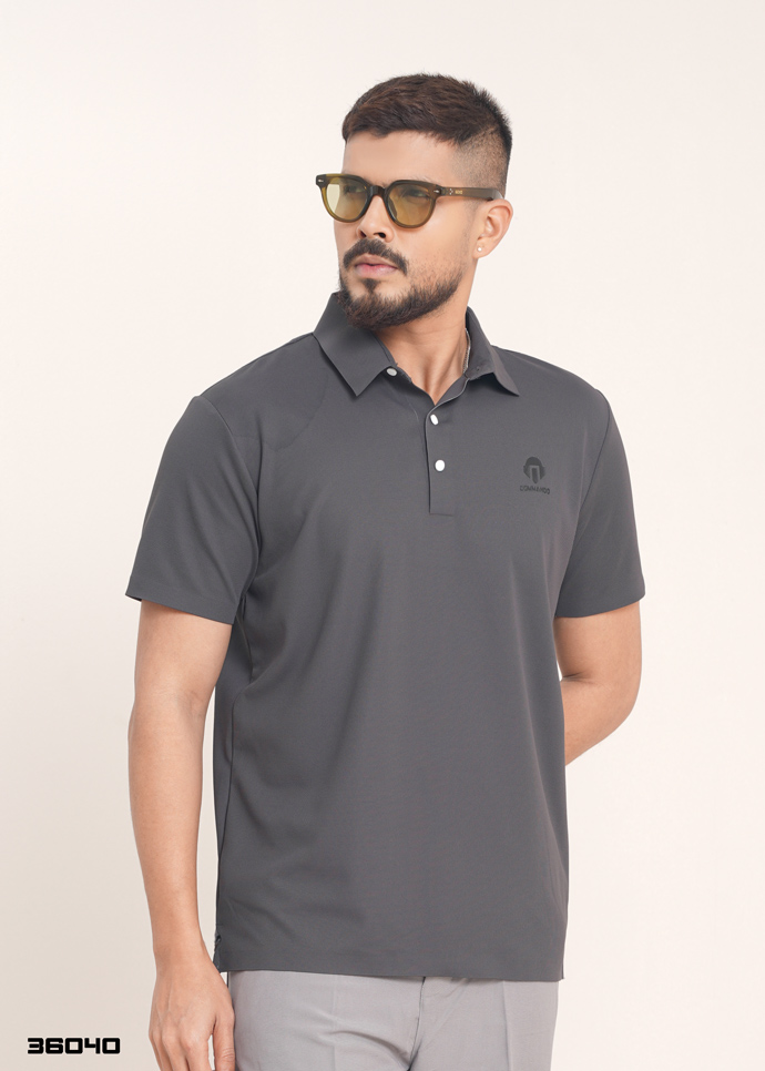 Solid Polo Shirt (Dark Charcoal)