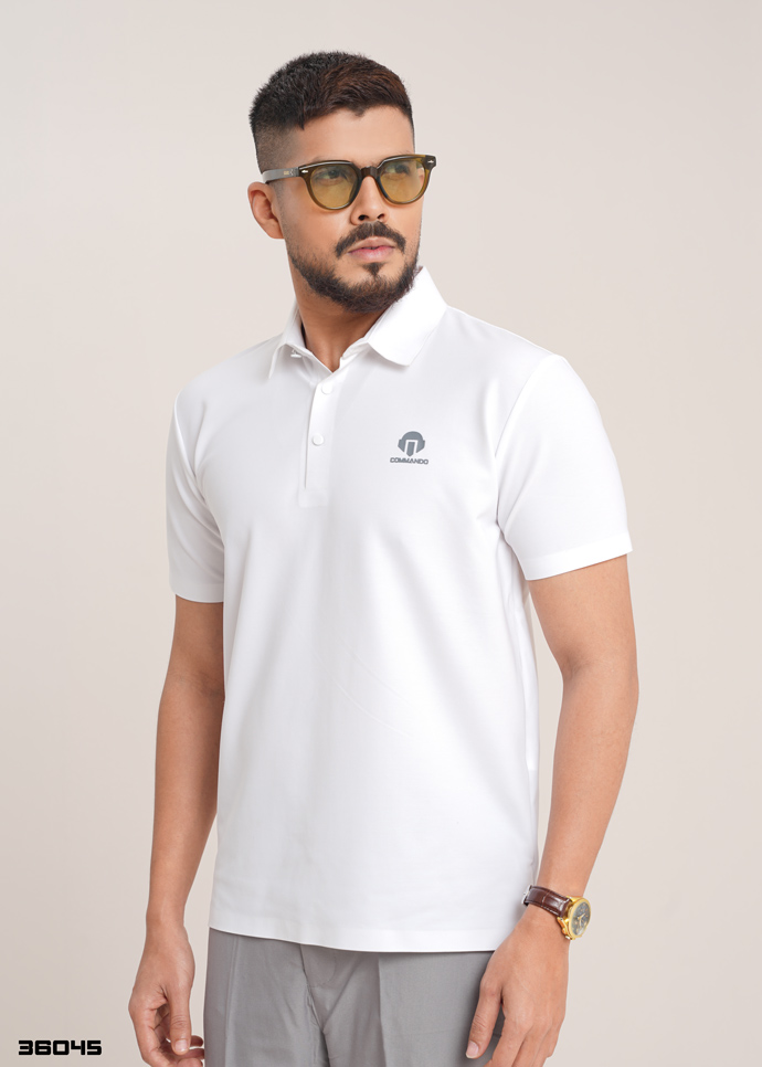 Solid Polo Shirt (White)