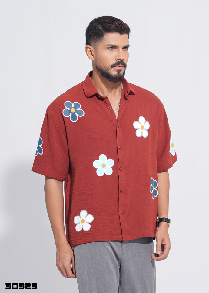 Florence Half Shirt – Brick Red