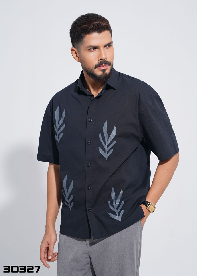 Nordic Leaf Shirt - Black