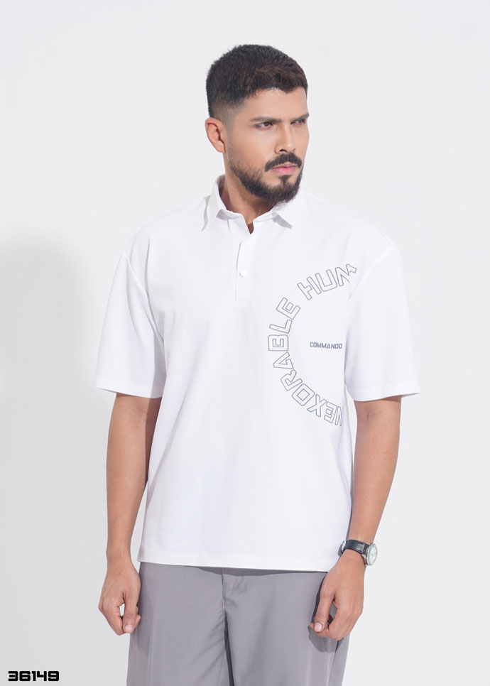 Inexorable Hunt Polo Shirt – White