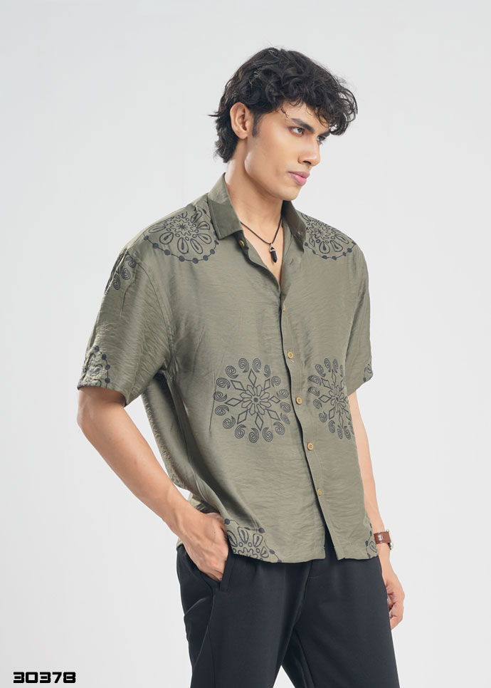 Mandala Crest Half Shirt