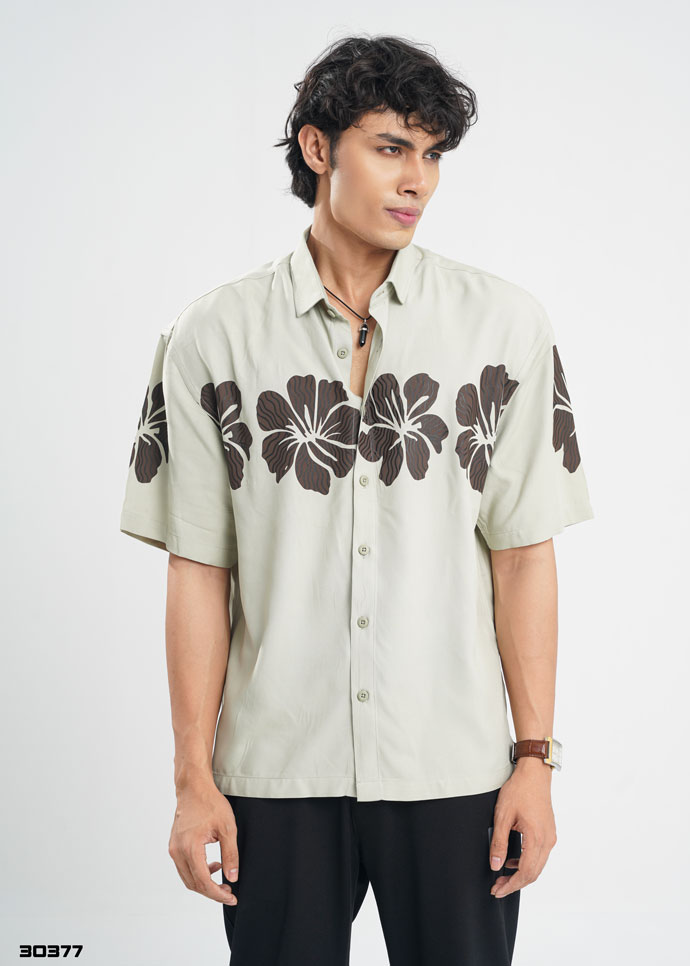 Elara Half Shirt - Light Olive