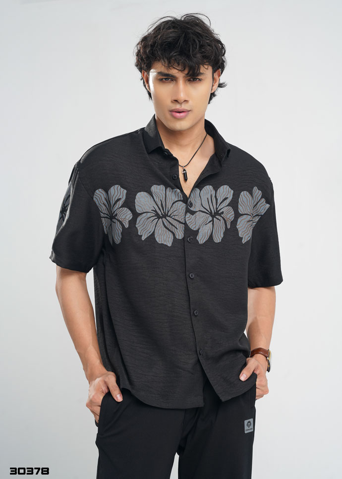 Elara Half Shirt - Black