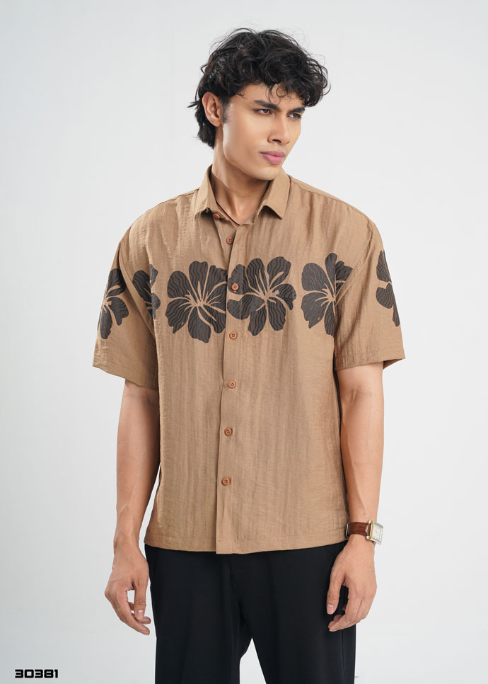 Elara Half Shirt - Brown
