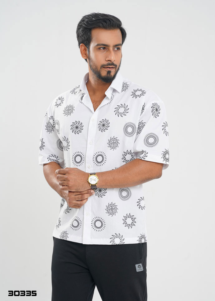Solar Spiral Half Shirt – Light Ash