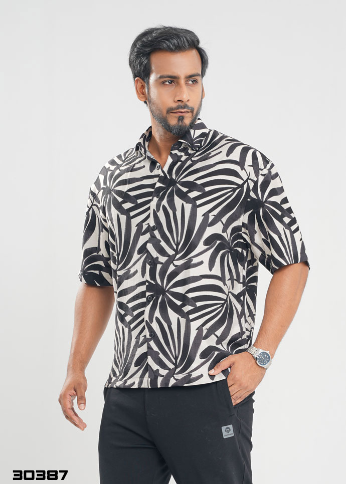 Ochre Half Shirt - Black & White