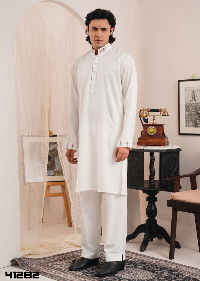 Nawab Classic Panjabi - White - 41282
