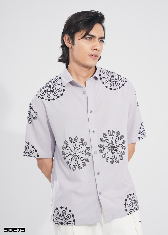 Mandala Crest Half Shirt - 30275