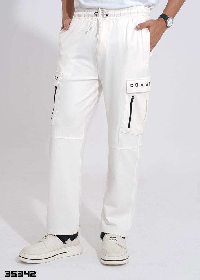 The Metro Zip-Cargo Trouser - White - 35342