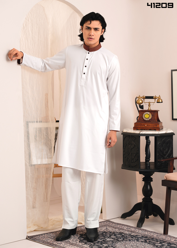 Barakah Premium Panjabi - White - 41209