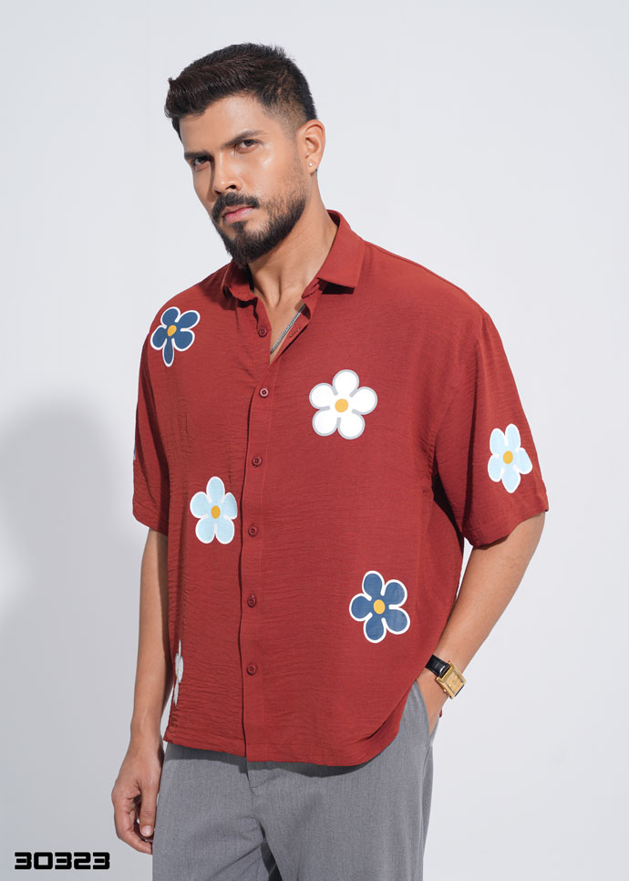 Florence Half Shirt - Brick Red - 30323