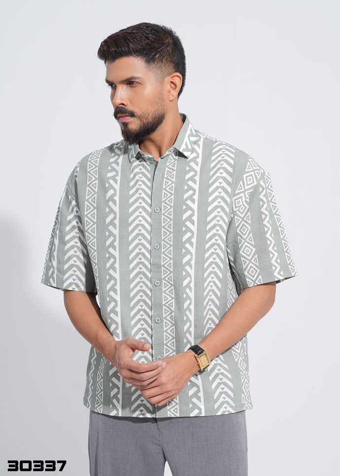 Oversized Half Shirt (Lt Olive) 30337