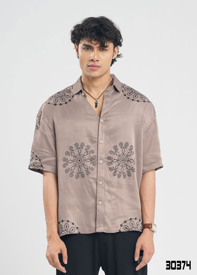 Mandala Crest Half Shirt - 30374