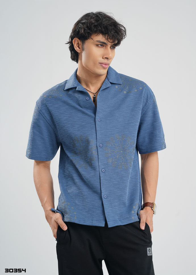 Mandala Crest Half Shirt - 30354