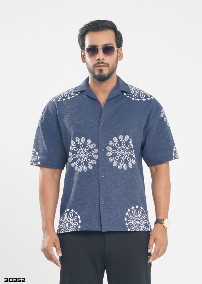 Mandala Crest Half Shirt -30352