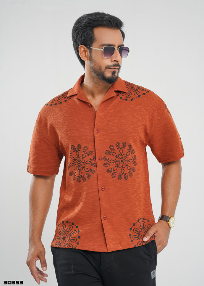 Mandala Crest Half Shirt - 30353