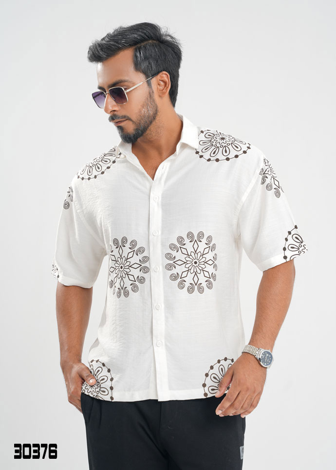 Mandala Crest Half Shirt - 30376
