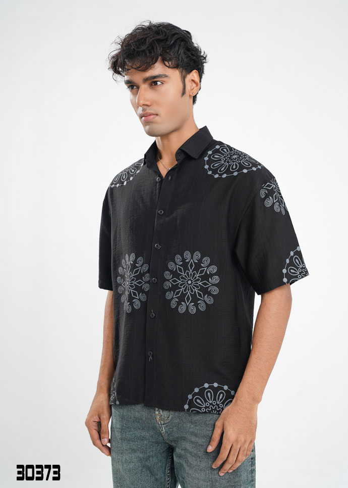 Mandala Crest Half Shirt - 30373