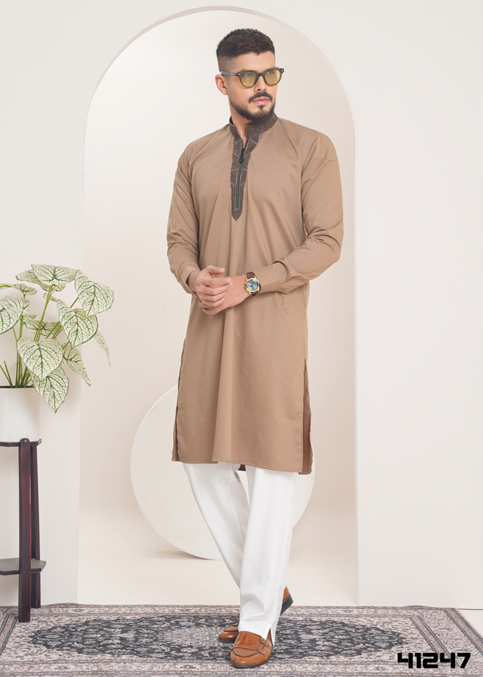 Shahi Safed Panjabi -khaki- 41247