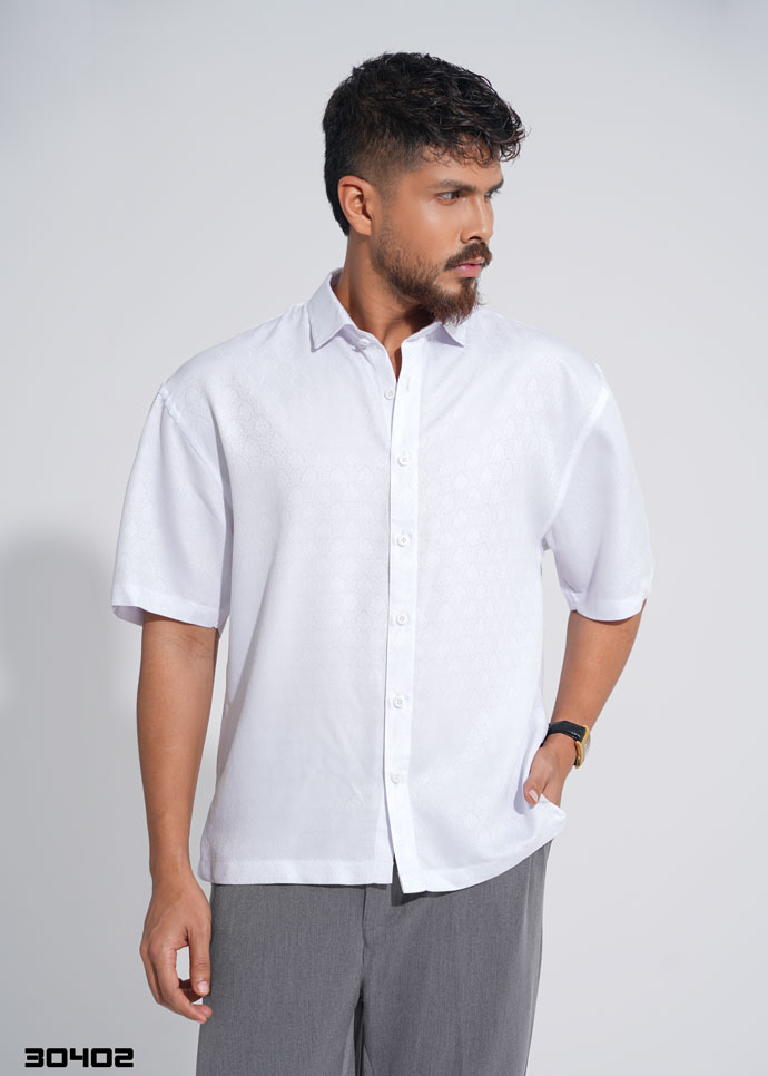 Oversized Half Shirt (White) 30402