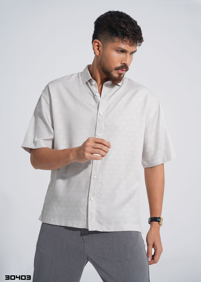 Oversized Half Shirt (Off White) 30403