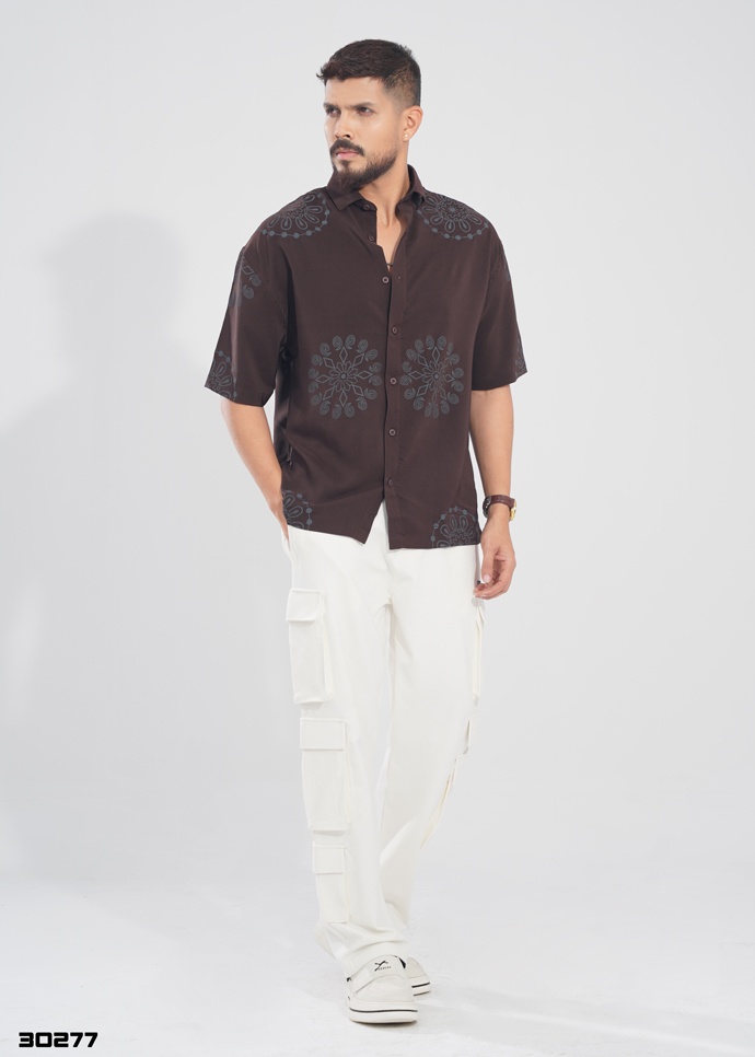 Mandala Crest Half Shirt - 30277