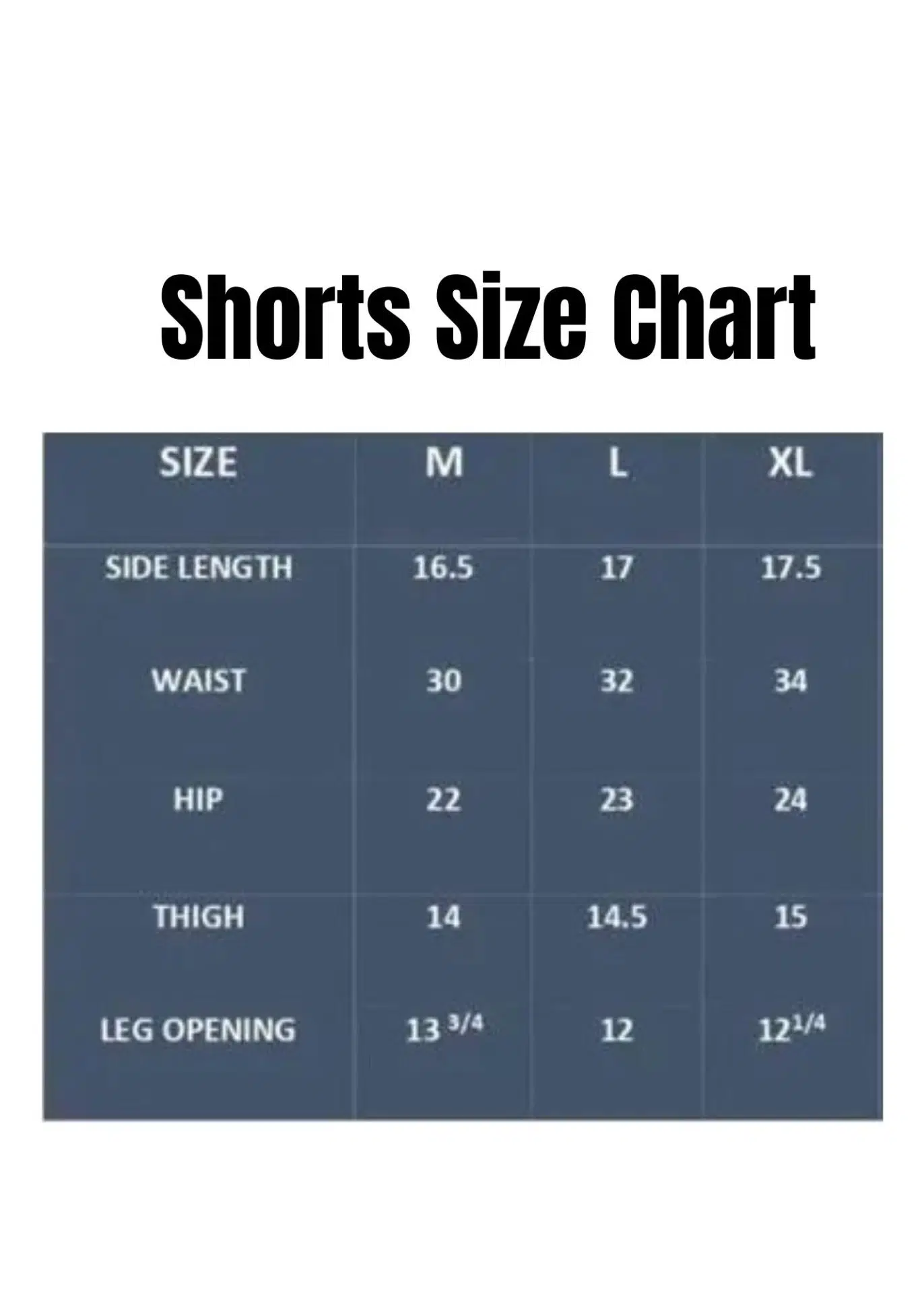 size chart