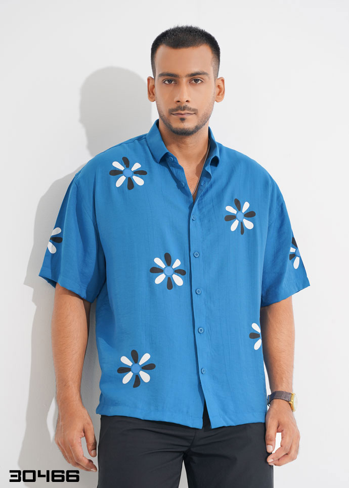 Oversized Half Shirt (Blue) 30466