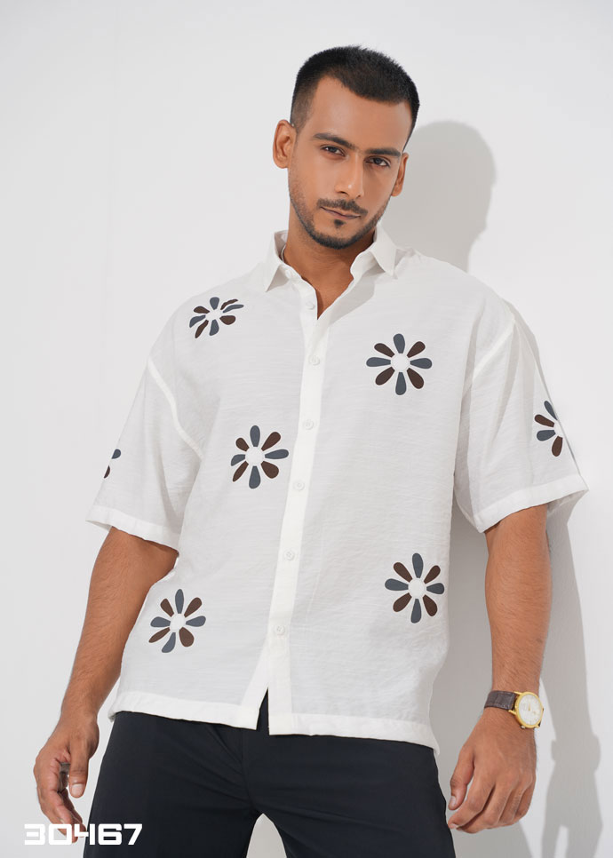 Oversized Half Shirt (White) 30467